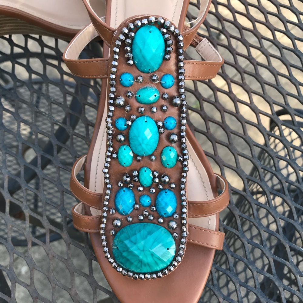 💕SOLD💕JustFab Daniela Wedged Sandals - Picture 3 of 8
